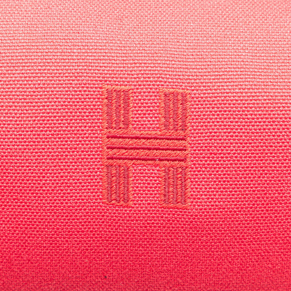 エルメス ブリッド ア ブラックPM ハンドバッグ ポーチ ハイビスカス ピンク コットン レディース HERMES 【中古】