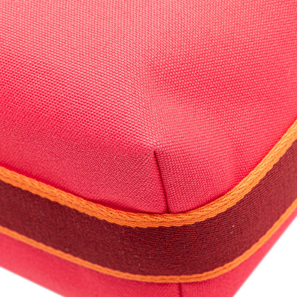 エルメス ブリッド ア ブラックPM ハンドバッグ ポーチ ハイビスカス ピンク コットン レディース HERMES 【中古】