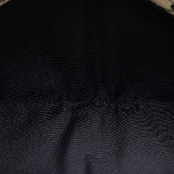 グッチ GGキャンバス ボディバッグ ウエストバッグ 28566 ベージュ ネイビー キャンバス レザー レディース GUCCI 【中古】