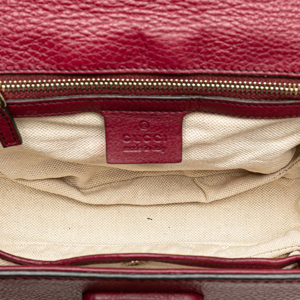 グッチ ニューバンブー ハンドバッグ ショルダーバッグ 2WAY 256805 ワインレッド ボルドー レザー レディース GUCCI 【中古】
