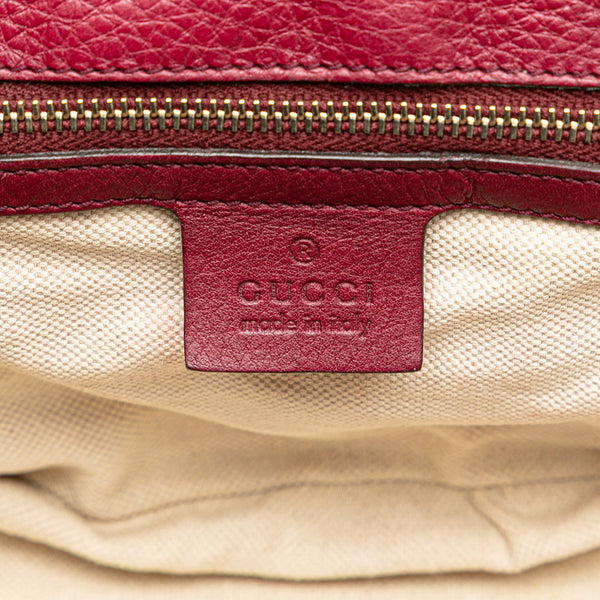 グッチ ニューバンブー ハンドバッグ ショルダーバッグ 2WAY 256805 ワインレッド ボルドー レザー レディース GUCCI 【中古】