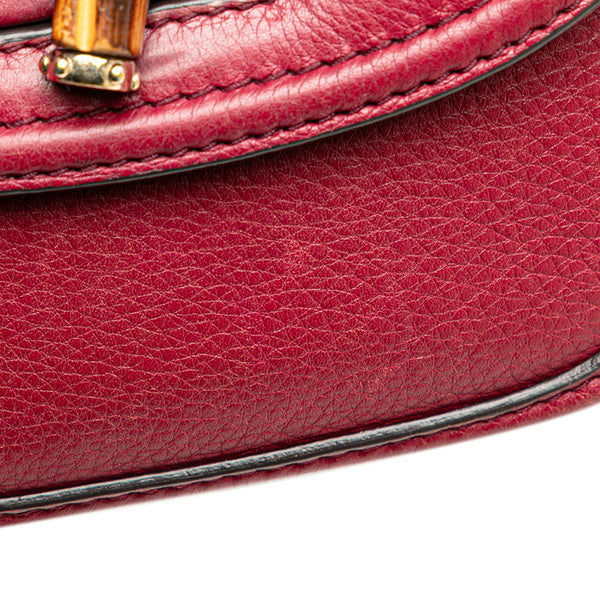 グッチ ニューバンブー ハンドバッグ ショルダーバッグ 2WAY 256805 ワインレッド ボルドー レザー レディース GUCCI 【中古】