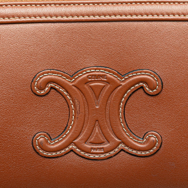 セリーヌ キュイル トリオンフ チェーン ショルダーバッグ ブラウン レザー レディース CELINE 【中古】