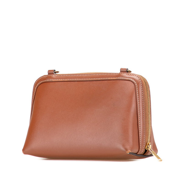 セリーヌ キュイル トリオンフ チェーン ショルダーバッグ ブラウン レザー レディース CELINE 【中古】