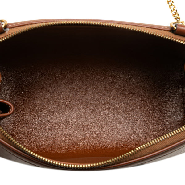 セリーヌ キュイル トリオンフ チェーン ショルダーバッグ ブラウン レザー レディース CELINE 【中古】