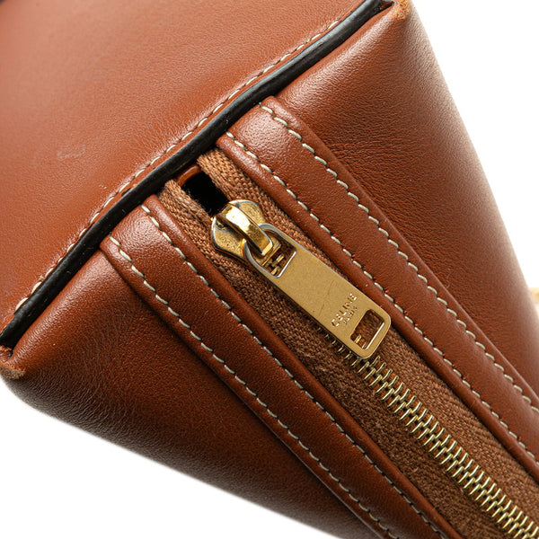 セリーヌ キュイル トリオンフ チェーン ショルダーバッグ ブラウン レザー レディース CELINE 【中古】