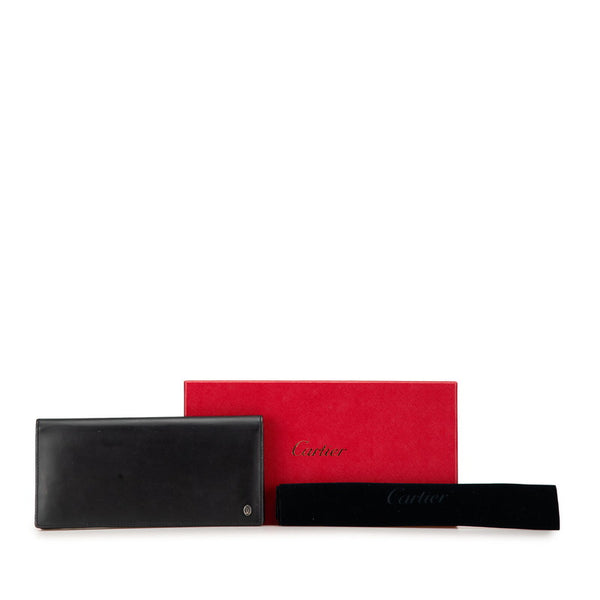 カルティエ マストライン 長財布 ブラック カーフ メンズ CARTIER 【中古】