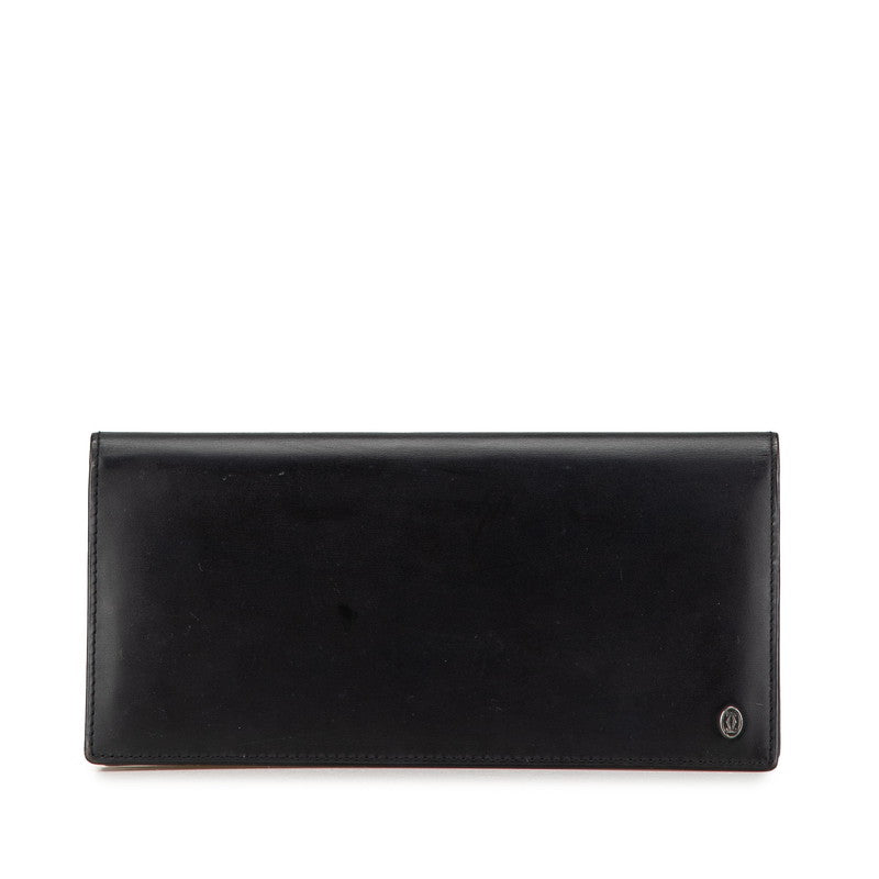 カルティエ マストライン 長財布 ブラック カーフ メンズ CARTIER 【中古】