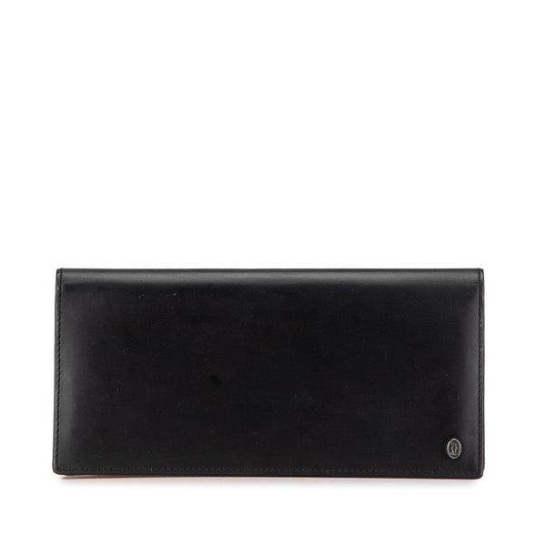 カルティエ マストライン 長財布 ブラック カーフ メンズ CARTIER 【中古】
