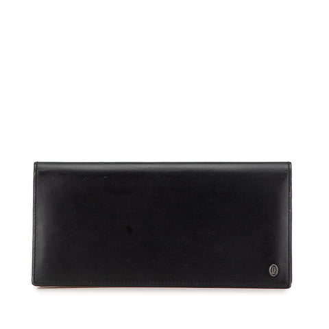 カルティエ マストライン 長財布 ブラック カーフ メンズ CARTIER 【中古】
