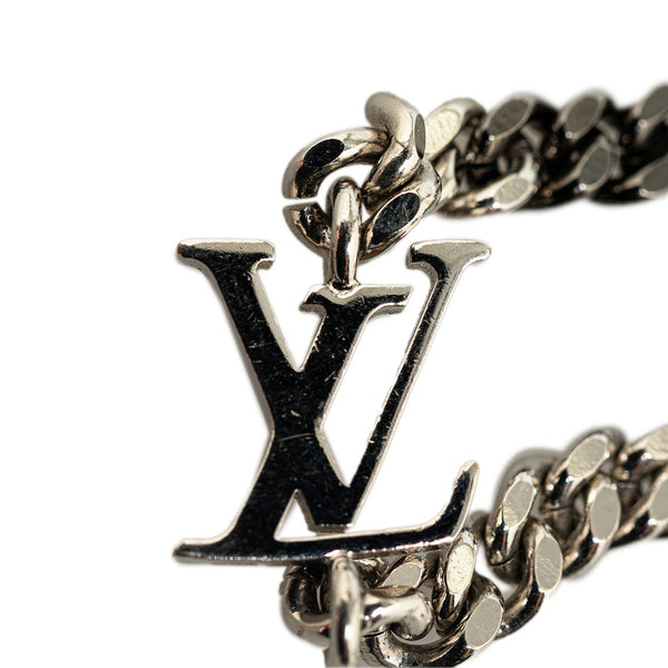 ルイ ヴィトン ブラスレ LV インスティンクト ブレスレット M00508 シルバー ブラック メタル レディース LOUIS VUITTON 【中古】