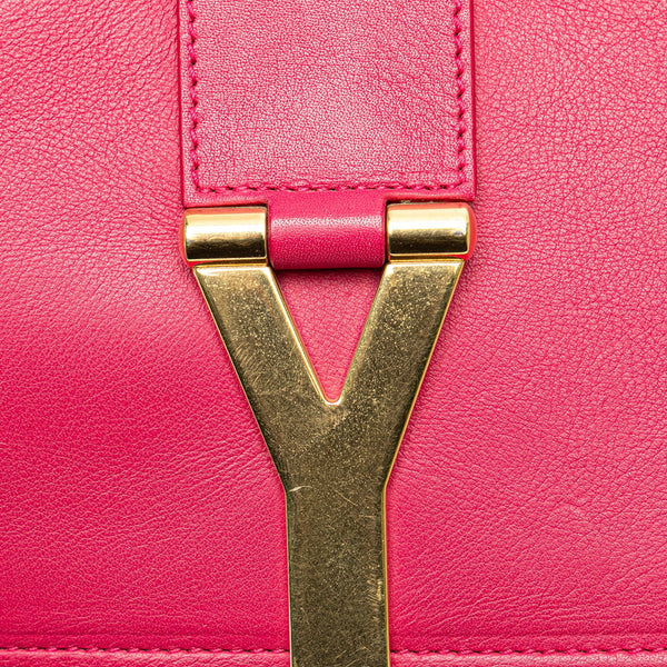 サンローラン チェーン 斜め掛け ショルダーバッグ ピンク ゴールド レザー レディース SAINT LAURENT 【中古】