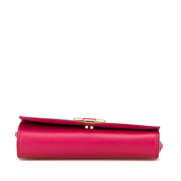 サンローラン チェーン 斜め掛け ショルダーバッグ ピンク ゴールド レザー レディース SAINT LAURENT 【中古】