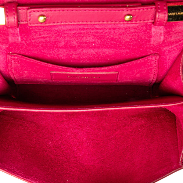 サンローラン チェーン 斜め掛け ショルダーバッグ ピンク ゴールド レザー レディース SAINT LAURENT 【中古】