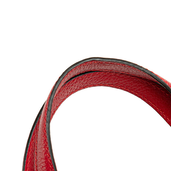 グッチ プリント ミディアム ドローストリング ナップサック 473872 レッド ホワイト マルチカラー キャンバス レザー レディース GUCCI 【中古】