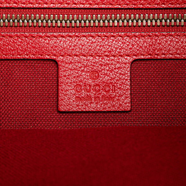 グッチ プリント ミディアム ドローストリング ナップサック 473872 レッド ホワイト マルチカラー キャンバス レザー レディース GUCCI 【中古】