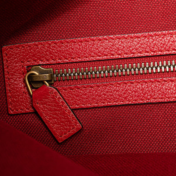 グッチ プリント ミディアム ドローストリング ナップサック 473872 レッド ホワイト マルチカラー キャンバス レザー レディース GUCCI 【中古】