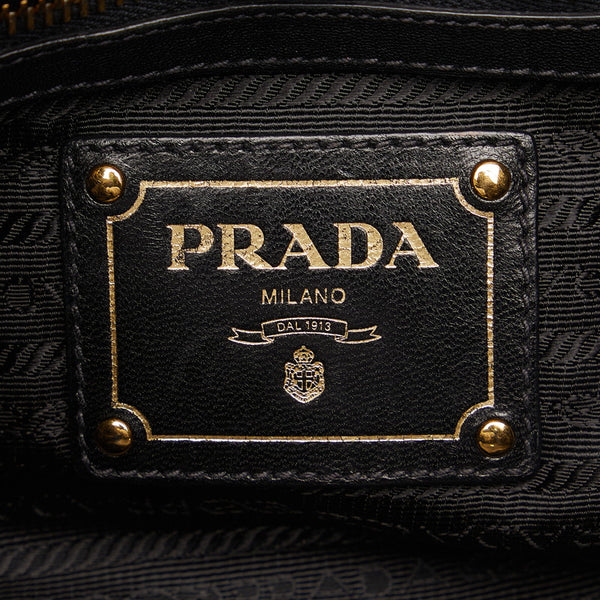 プラダ テスート リボン ハンドバッグ ショルダーバッグ 2WAY ブラック マルチカラー ナイロン レザー レディース PRADA 【中古】