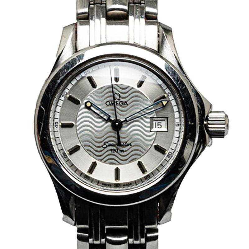 オメガ シーマスター120 デイト 腕時計 2571.31 クオーツ シルバー文字盤 ステンレススチール レディース OMEGA 【中古】