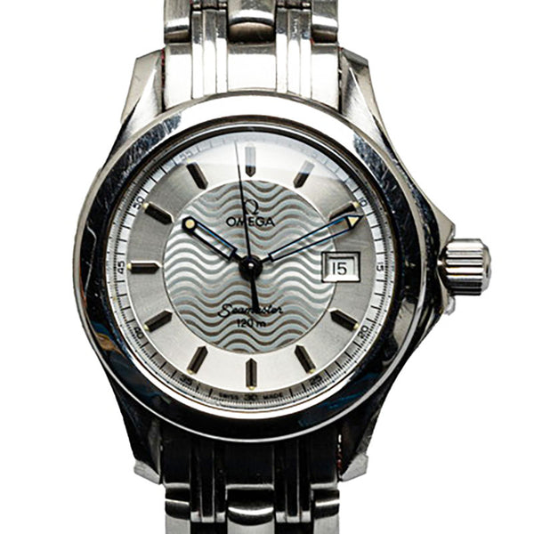 オメガ シーマスター120 デイト 腕時計 2571.31 クオーツ シルバー文字盤 ステンレススチール レディース OMEGA 【中古】