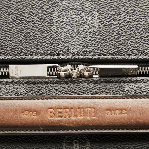 ベルルッティ ×グローブトロッター トランク キャリーバッグ ブラック PVC レザー レディース Berluti 【中古】