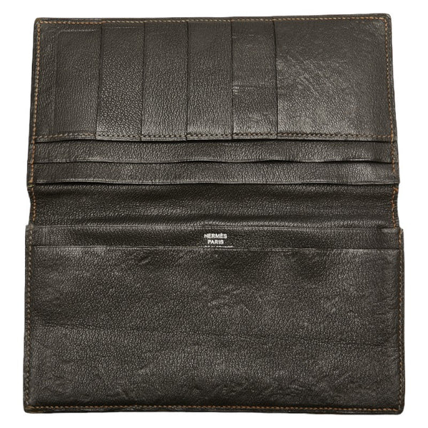 エルメス 長財布 ブラック アリゲーター レディース HERMES 【中古】