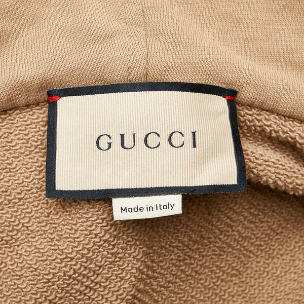 グッチ ウェブストライプ ハーフジップ パーカー サイズ:S 644656 ベージュ コットン メンズ GUCCI 【中古】
