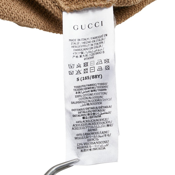 グッチ ウェブストライプ ハーフジップ パーカー サイズ:S 644656 ベージュ コットン メンズ GUCCI 【中古】