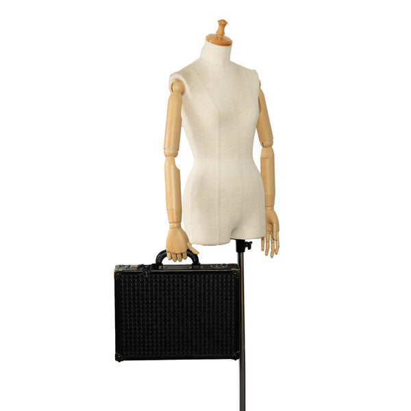 ボッテガヴェネタ イントレチャート アタッシュケース トランク ブラック カーフ レザー メンズ BOTTEGAVENETA 【中古】