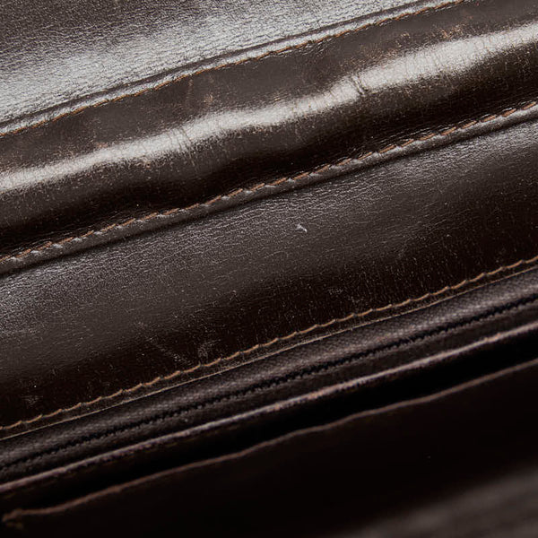 シャネル クロコダイル ココマーク チェーンショルダーバッグ ブラウン ゴールド レザー レディース CHANEL 【中古】