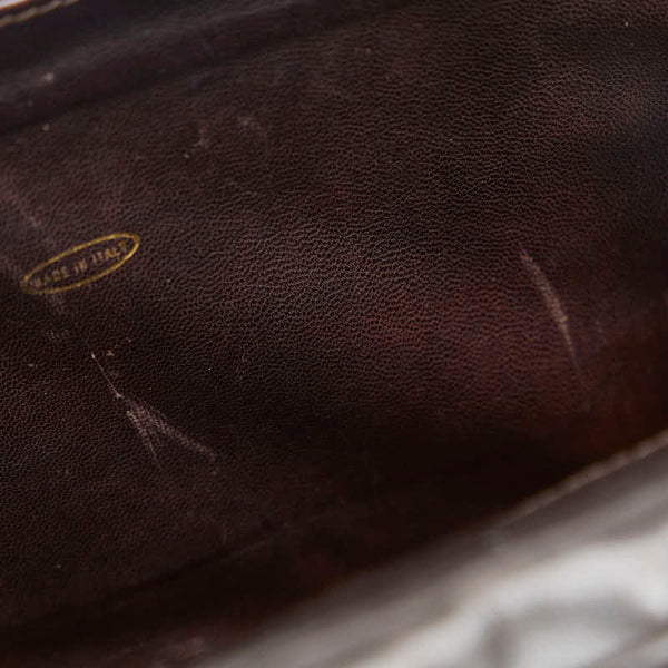 シャネル クロコダイル ココマーク チェーンショルダーバッグ ブラウン ゴールド レザー レディース CHANEL 【中古】