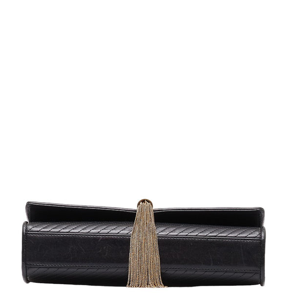 サンローラン クラシック ケイト タッセル チェーン ショルダーバッグ ブラック ゴールド レザー レディース SAINT LAURENT 【中古】