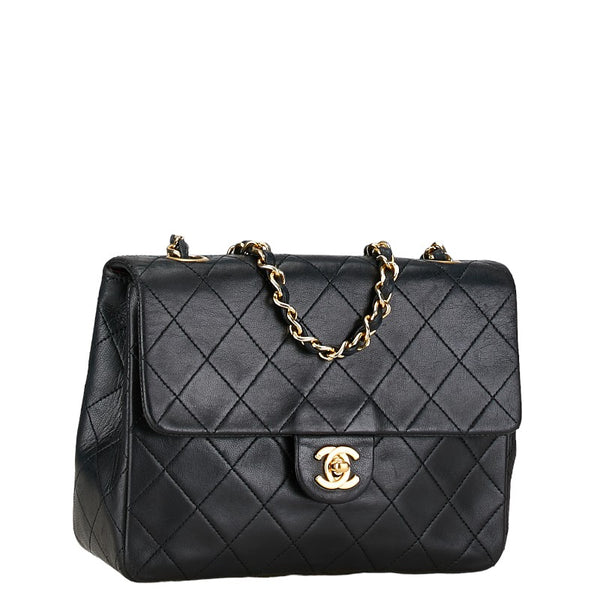 シャネル ココマーク ミニマトラッセ チェーン ショルダーバッグ ブラック ゴールド レザー レディース CHANEL 【中古】