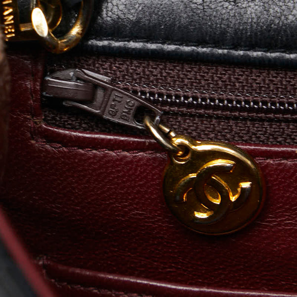 シャネル ココマーク ミニマトラッセ チェーン ショルダーバッグ ブラック ゴールド レザー レディース CHANEL 【中古】