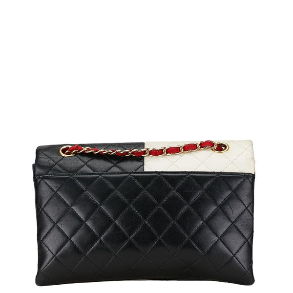 シャネル ココマーク チェーン ショルダーバッグ ブラック レッド マルチカラー ラムスキン レディース CHANEL 【中古】