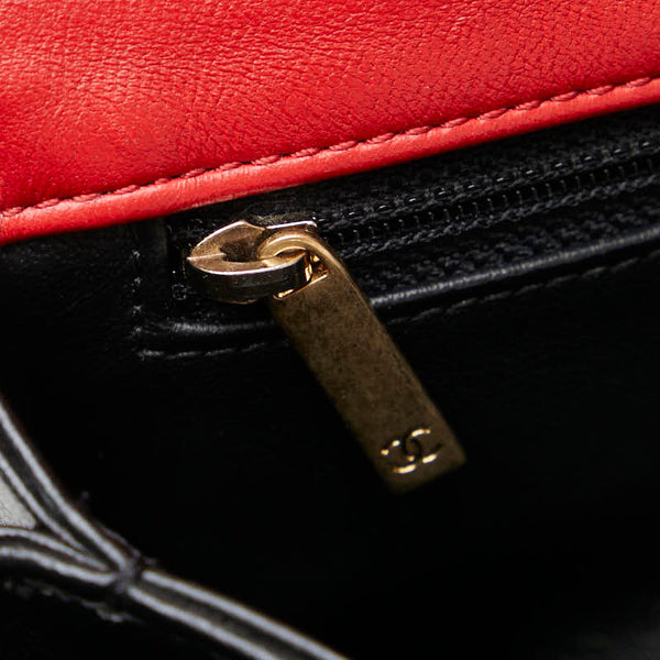 シャネル ココマーク チェーン ショルダーバッグ ブラック レッド マルチカラー ラムスキン レディース CHANEL 【中古】