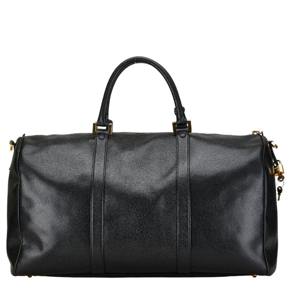 シャネル ココマーク ボストンバッグ トラベルバッグ ブラック ゴールド レザー レディース CHANEL 【中古】