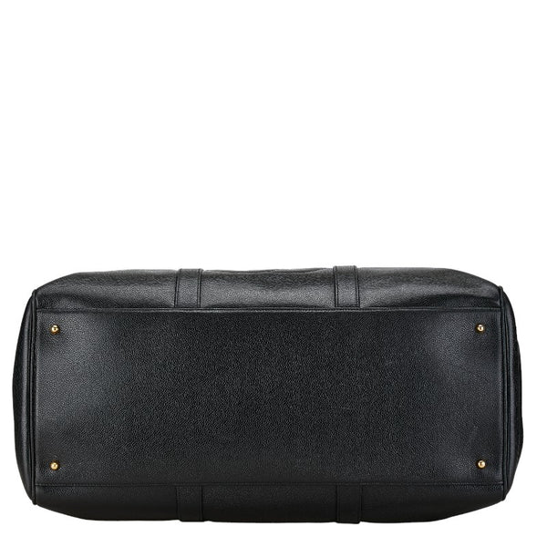 シャネル ココマーク ボストンバッグ トラベルバッグ ブラック ゴールド レザー レディース CHANEL 【中古】