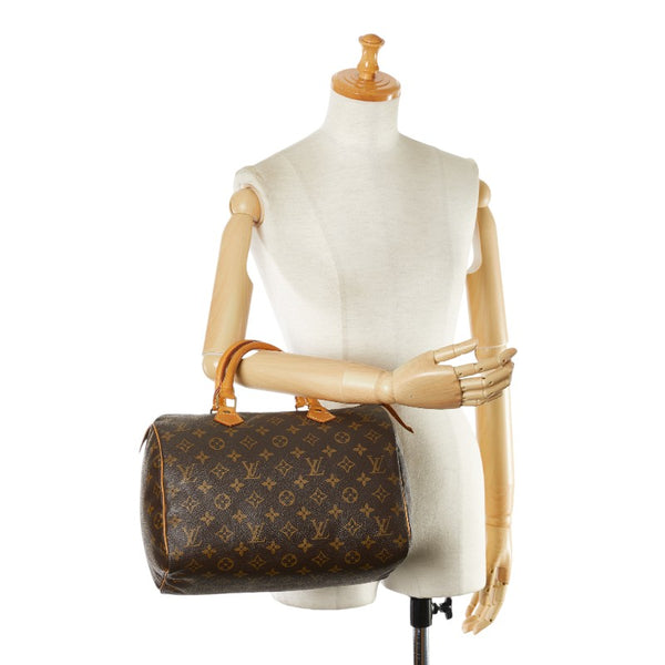 ルイ ヴィトン モノグラム スピーディ30 ハンドバッグ M41526 ブラウン PVC レザー レディース LOUIS VUITTON 【中古】