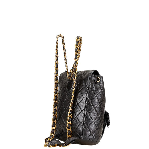 シャネル マトラッセ ココマーク チェーン リュック バックパック ブラック ラムスキン レディース CHANEL 【中古】