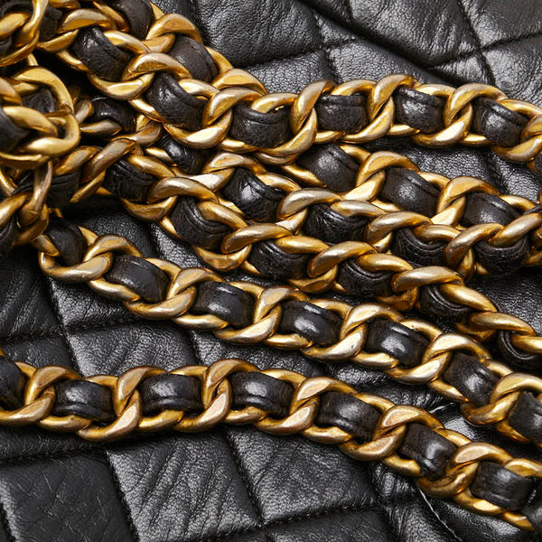 シャネル マトラッセ ココマーク チェーン リュック バックパック ブラック ラムスキン レディース CHANEL 【中古】