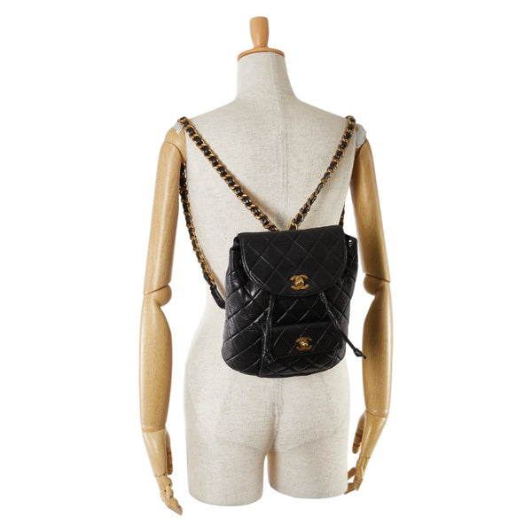 シャネル マトラッセ ココマーク チェーン リュック バックパック ブラック ラムスキン レディース CHANEL 【中古】