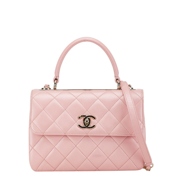 シャネル マトラッセ トレンディCC ハンドバッグ チェーン ショルダーバッグ 2WAY ピンク ラムスキン レディース CHANEL 【中古】