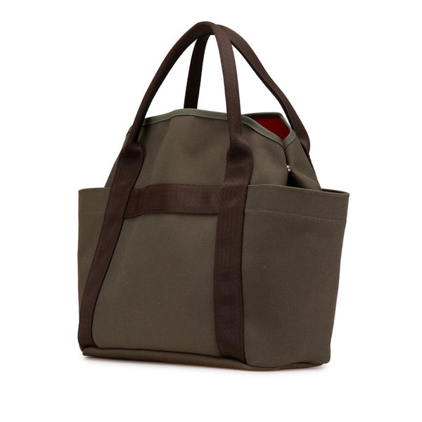 エルメス サックドパンサージュ グルーム トートバッグ ショルダーバッグ 2WAY カーキグリーン キャンバス レディース HERMES 【中古】