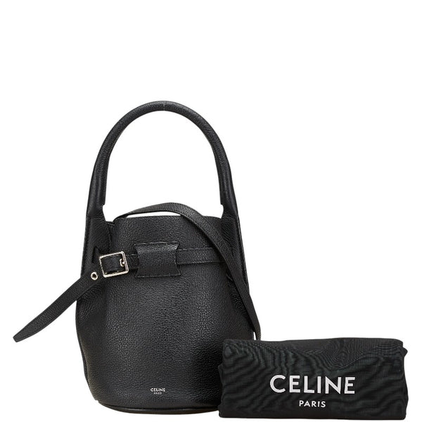 セリーヌ ビッグバッグ バケット ナノ ハンドバッグ ショルダーバッグ 2WAY ブラック レザー レディース CELINE 【中古】