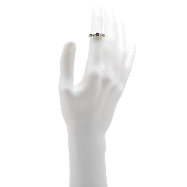 フラワー 花 モチーフ リング 指輪 K18WG ホワイトゴールド レディース 【中古】