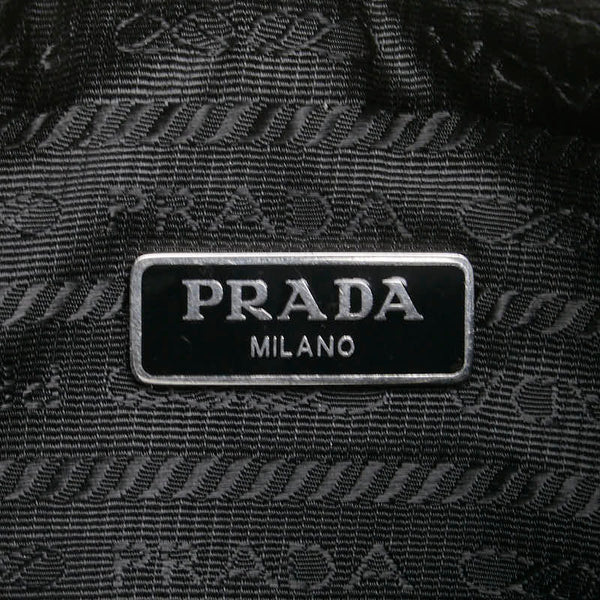 プラダ 三角ロゴプレート ハンドバッグ ショルダーバッグ 2WAY 1BH204 ブラック ナイロン レディース PRADA 【中古】