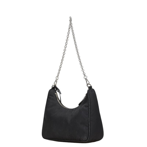 プラダ 三角ロゴプレート ハンドバッグ ショルダーバッグ 2WAY 1BH204 ブラック ナイロン レディース PRADA 【中古】
