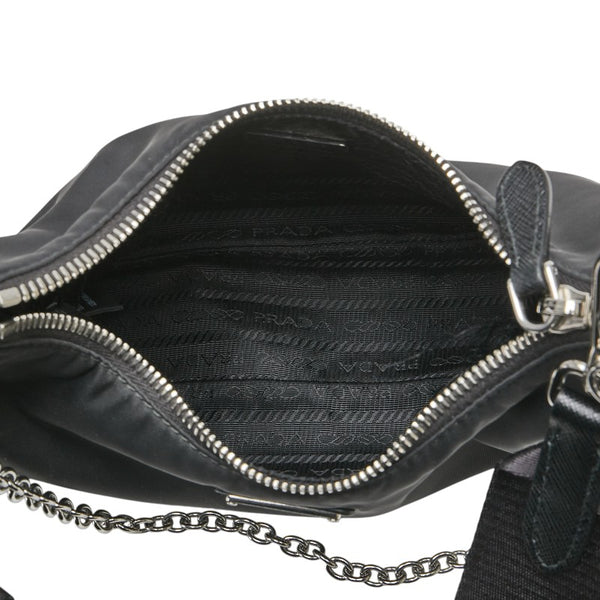 プラダ 三角ロゴプレート ハンドバッグ ショルダーバッグ 2WAY 1BH204 ブラック ナイロン レディース PRADA 【中古】