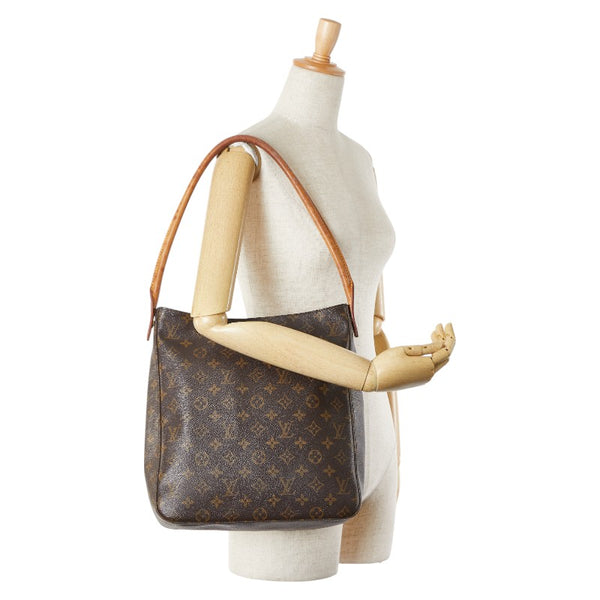 ルイ ヴィトン モノグラム ルーピングGM ワンショルダーバッグ M51145 ブラウン PVC レザー レディース LOUIS VUITTON 【中古】